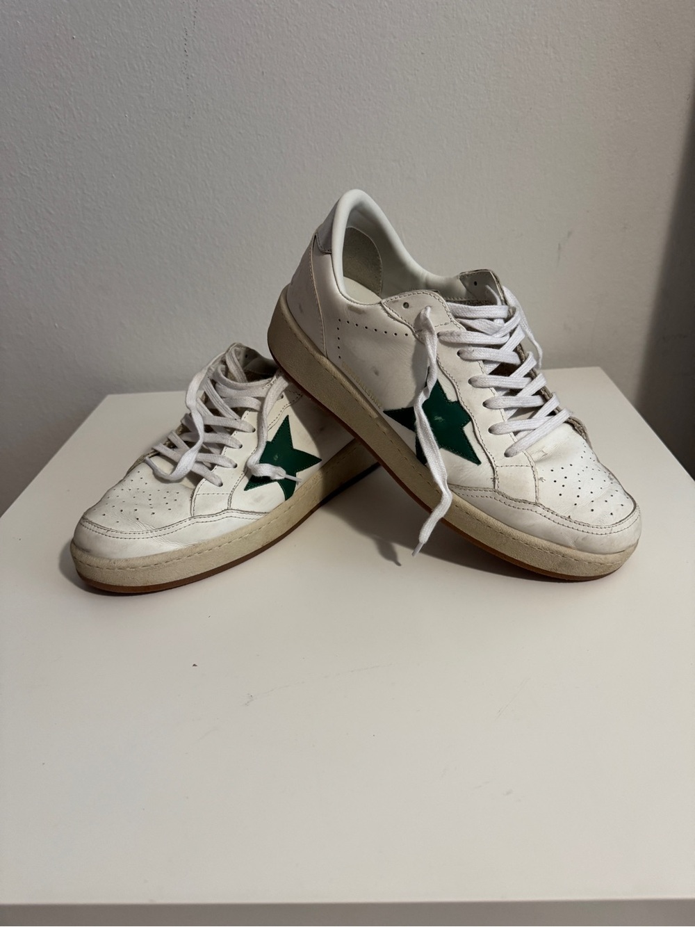 Golden Goose - Men’s Ball Star with Green leather star and metallic leather heel
